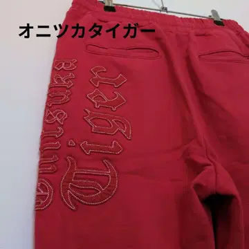 오니츠카타이거 콜라보 스웨트 팬츠 레드 L 사이즈