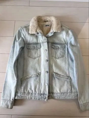 TOPSHOP 라이트 블루 보아 데님 자켓
