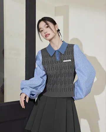 [ kuose ] 페이크 투피스 스웨터