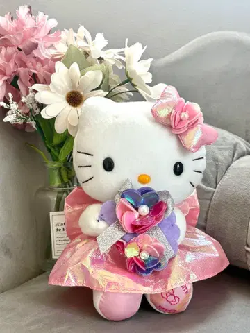 DENPO 헤이세이 레트로 헬로키티 2008 봉제 인형 꽃다발 부케