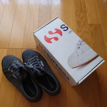 SUPERGA 그레이 패브릭 울 스니커즈