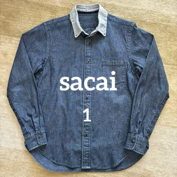 [ 새상품급 ] sacai 반팔 데님 셔츠 도킹 1