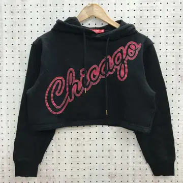 아메카지 치어걸 스포티 갸루 구제 의류 크롭 후드 맨투맨