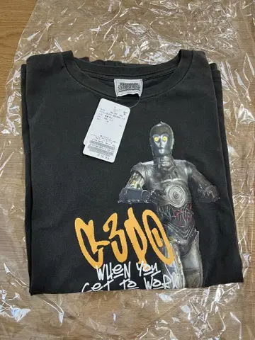 스타 워즈 C-3PO 별주 프린트 T셔츠