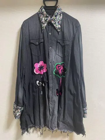 KIDILL HIPPIE DENIM SHIRT BLACK
