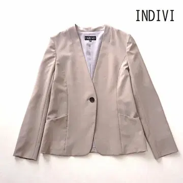 INDIVI 인디비 워셔블 노카라 자켓 40 그레이지