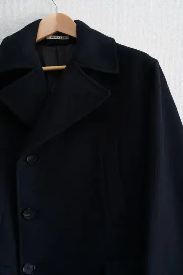 AURALEE 오라리 울 피코트 블랙