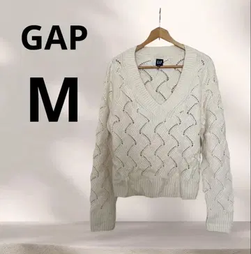 GAP 아이보리 V넥 니트 스웨터 [ M ]