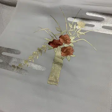 나고야 오비 꽃과 대나무 자수