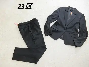 새상품급 23구 1버튼 스트레치 팬츠 셋업 그레이 스트라이프 36