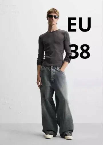ZARA 엑스트라 배기/슈퍼 배기진 EU38 [블루그린]