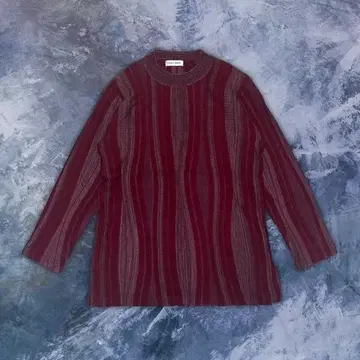 니트 스웨터 vintage 긴팔 빨간색 스트라이프 y2k 그런지