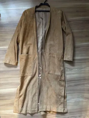 USED 스웨이드 롱 코트 CAMEL