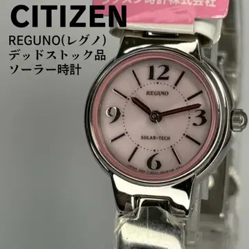 미사용품 CITIZEN 시티즌 레그노 솔라 전원 손목시계 핑크 다이얼
