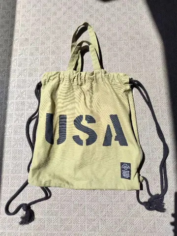 USA 드로우 스트링 백 올리브 그린