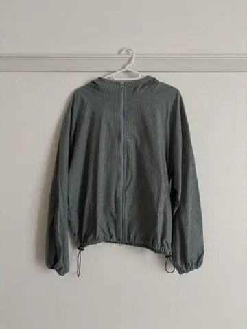 nugu 체크 더블 지퍼 윈드 브레이커