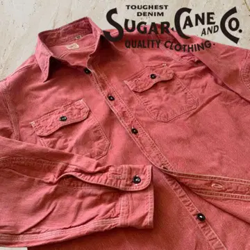 [ 고품질 ] SUGAR CANE 슈가케인 진 코드 워크 셔츠 레드