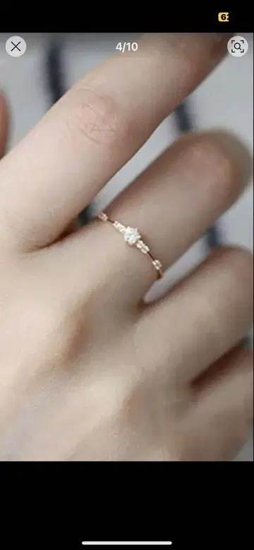 로즈 골드 다이아몬드풍 반지 실버 925
