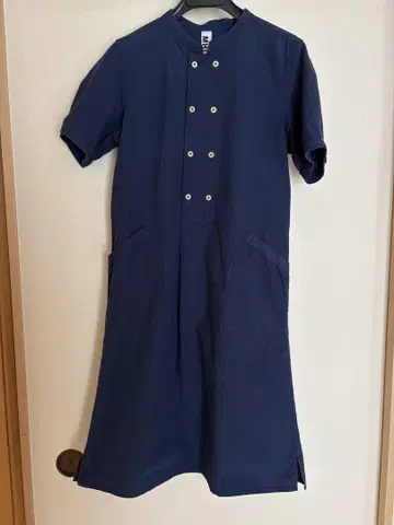 MHL. INDIGO SHIRTING 더블 버튼 원피스