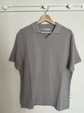 ZARA 그레이 반팔 피케 셔츠