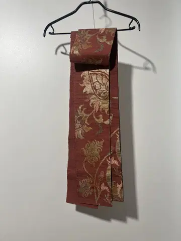 빨간색 꽃무늬 반폭 오비