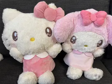 산리오 캐릭터즈 꼬옥 안아줘 인형 BIG 키티 마이멜로디 세트