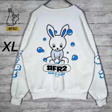 [ 즉시 완판 ] FR2 맨투맨 Wash hands ? 세탁 화이트 XL