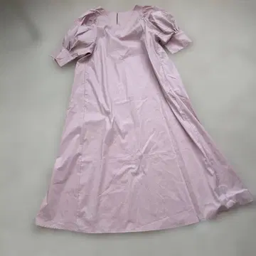 택 포함 새상품 퍼프 슬리브 원피스 핑크