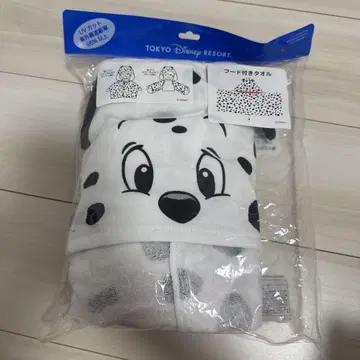 디즈니 리조트 후드 부착 타월 101마리 강아지