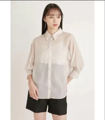 snidel 펄 시어 셔츠