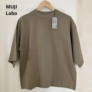 MUJI Labo 태번수 천편직 크루넥 T셔츠 카키 그린