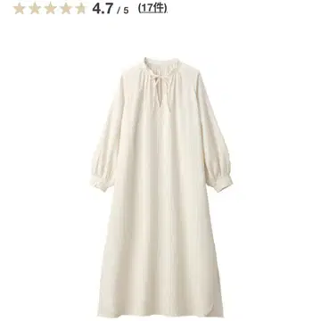 [ 무인양품 MUJI ] 여성 후와리 시보 거즈 롱 원피스 코튼 원피스