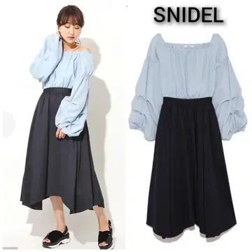 SNIDEL 오프숄더 긴팔 티셔츠 원피스