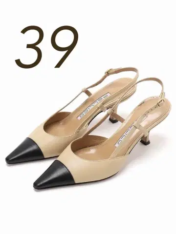 미사용 새상품 PELLICO 슬링백 펌프스 바이컬러