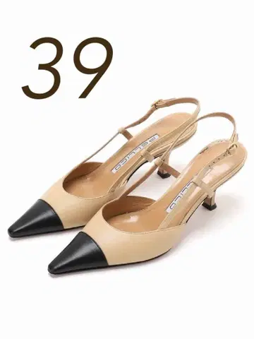 미사용 새상품 PELLICO 슬링백 펌프스 바이컬러