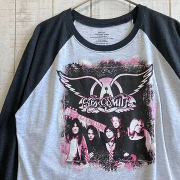 AEROSMITH 에어로스미스 구제 의류 래글런T셔츠 밴딩T 7부 소매