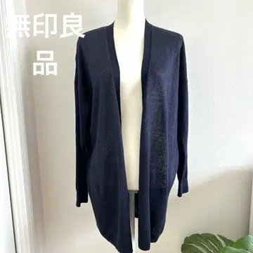 [무인양품] 롱 가디건 M L 네이비 린넨