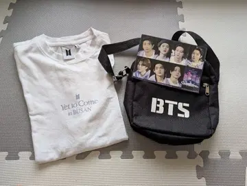 BTS 부산콘 라이브 티셔츠 M 사이즈 부산 BTS 씰 & BTS 숄더백