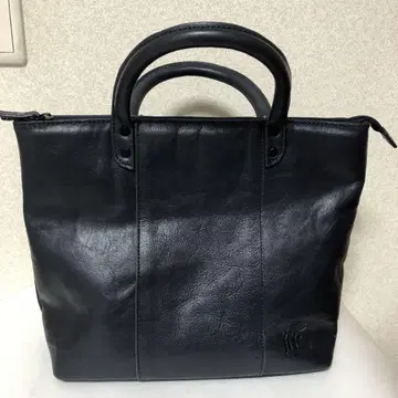 히게 백 하베스트 라벨 가죽 토트 네이비 헝겊 가방 포함