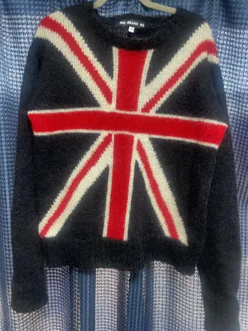 빈티지 유니언 잭 모헤어 니트 UK 펑크