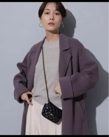 아르페쥬 스토리 리버 컬러 롱 코트 아우터 그레이 차콜