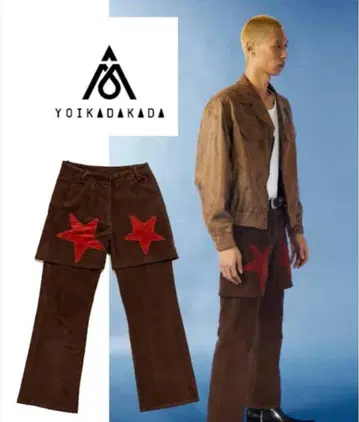 YOIKADAKAD 코듀로이 이중 별 팬츠