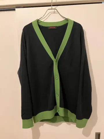 CABaN 코튼 캐시미어 바이컬러 V넥 가디건 XL