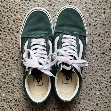VANS 올드스쿨 그린 스웨이드 하이컷 스니커즈 24cm