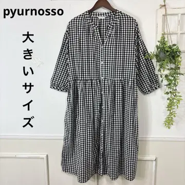 새상품급 빅 사이즈 pyurnosso 깅엄 체크 원피스