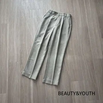 24AW BEAUTY&YOUTH 린넨 라이크 턱 테이퍼드 팬츠