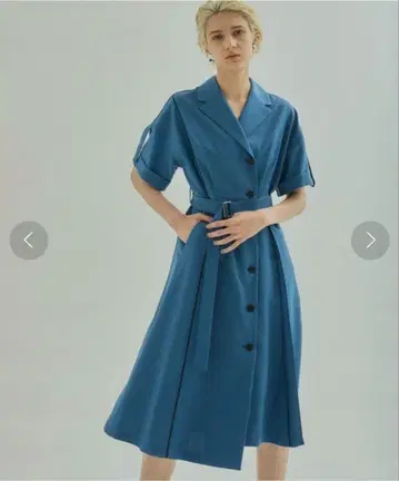 UNITED TOKYO 오픈 카라 셔츠 원피스