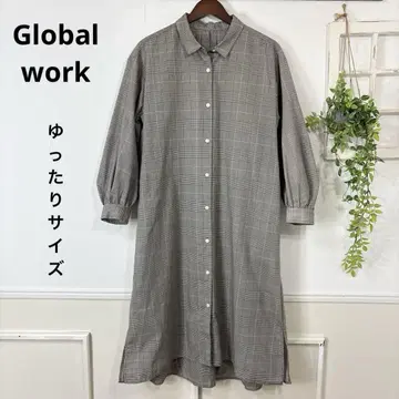 새상품급 루즈한 사이즈 global work 글렌체크 원피스