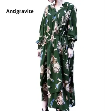 Antigravite 롱 원피스 그린 2 올 패턴