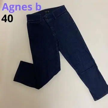 에네스베 데님 팬츠 8분 길이 여유로운 스트레치 40 사이즈